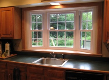 Bay window above a kitchen sink